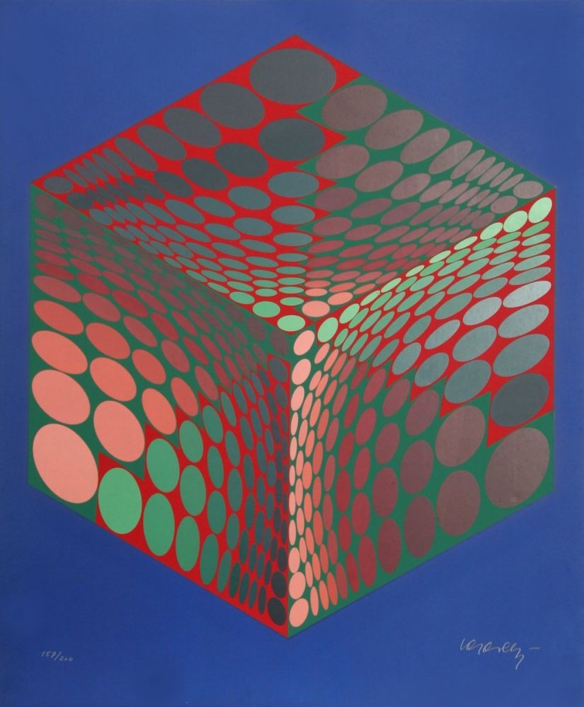 Сериграфия Vasarely - Parmenide (Red, Green, & Blue)