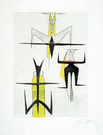 Офорт И Аквитанта Lam - PAROLES PEINTES (1959) 10 gravures originales de Max Ernst, Jacques Hérold, Wifredo Lam, Sébastian Matta et DorotheaTanning. Poèmes d’Alain Bosquet.