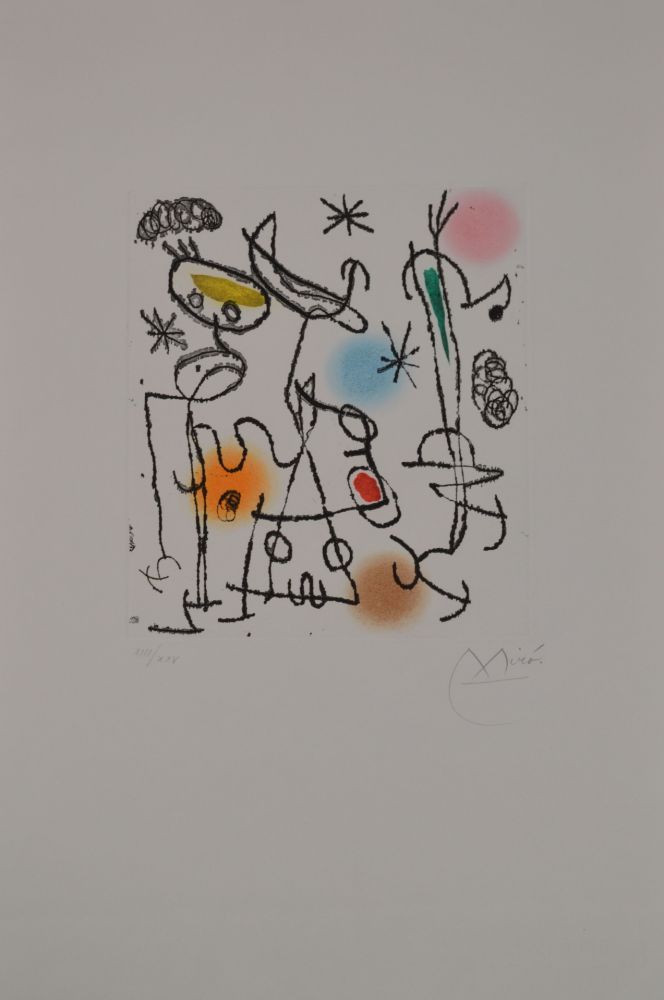 Офорт И Аквитанта Miró - Paroles Peintres III - D446