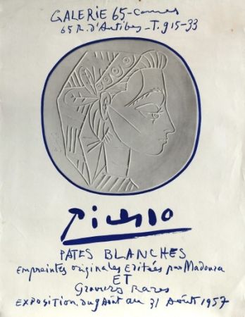 Литография Picasso - PATES BLANCHES, GALERIE 65 CANNES