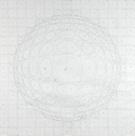 Литография Vasarely - Pattern for a silk print