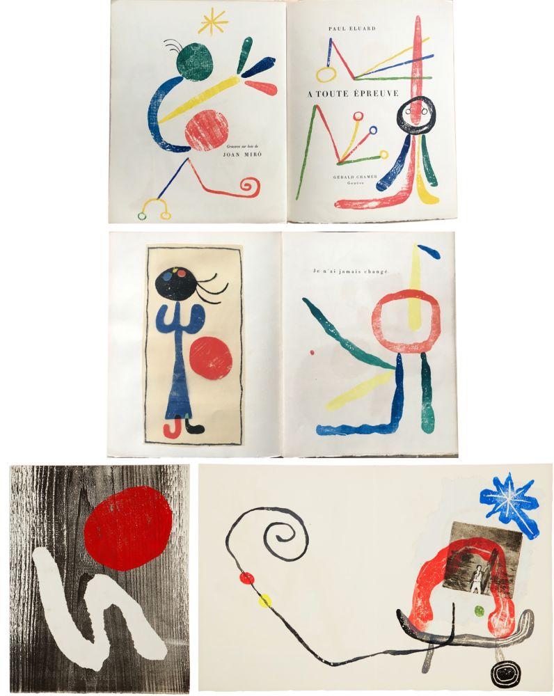 Иллюстрированная Книга Miró - Paul Eluard : À TOUTE ÉPREUVE. Avec dessin original signé (Gérald Cramer éditeur,1958)