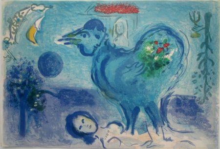 Литография Chagall - Paysage au Coq