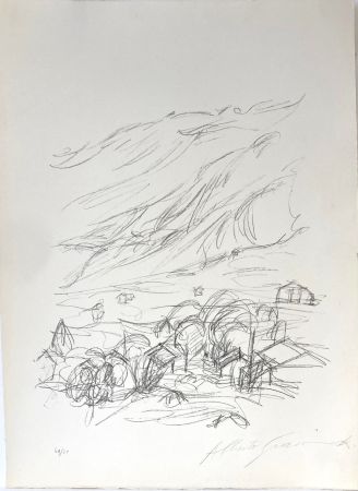 Литография Giacometti - Paysage à Stampa. 1963.