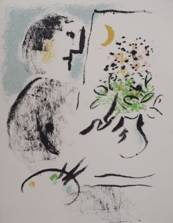 Литография Chagall - Peintre dans l'atelier