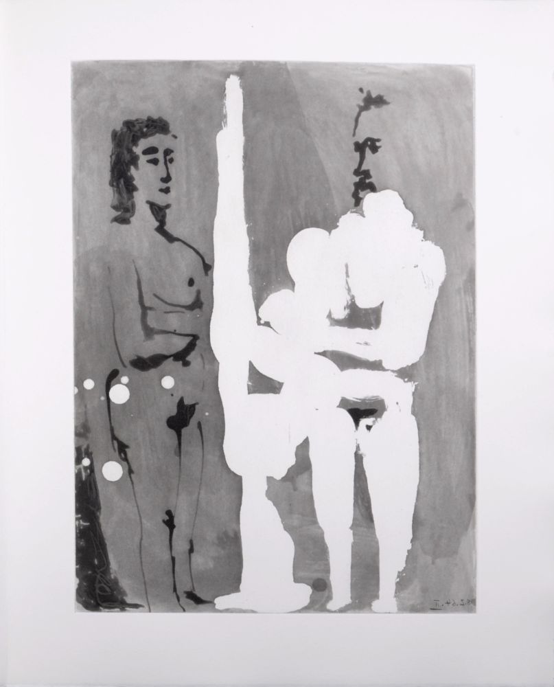 Акватинта Picasso - Peintre debout à son chevalet avec son modèle, 1966