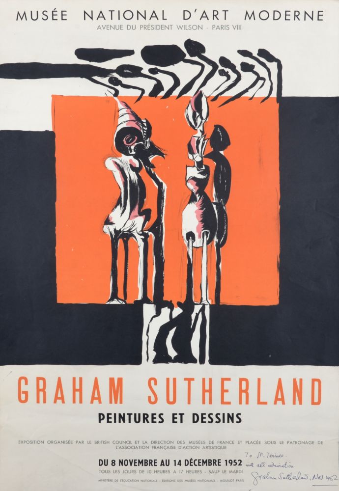 Литография Sutherland - Peintures et dessins, Musée National d'Art Moderne, 1952