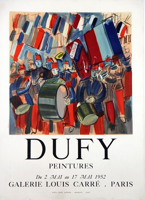Литография Dufy - Peintures Galerie Louis Carré  Mai 1952