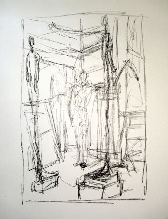 Литография Giacometti - Personnage dans l’atelier