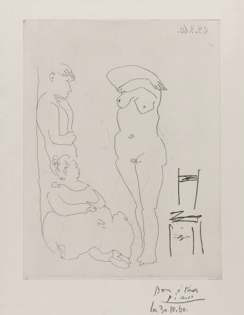 Гравюра Picasso - Personnages et Nu 