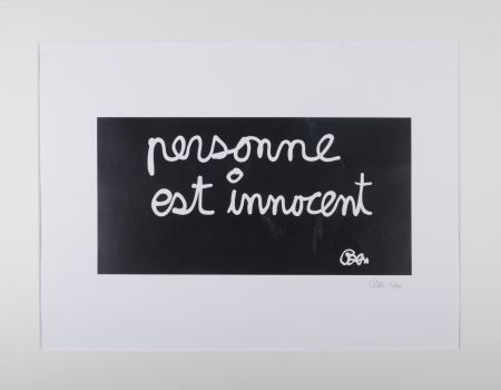 Литография Vautier - Personne est innocent
