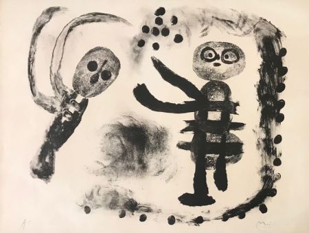 Литография Miró - Petite fille au bois 