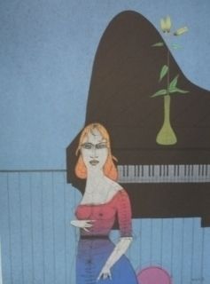 Гравюра Wunderlich - Pianiste