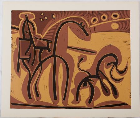 Линогравюра Picasso - Picador et taureau