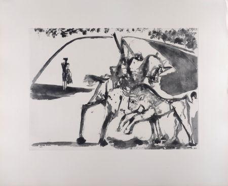 Акватинта Picasso - Picador et Torero dans l'arène, 1947