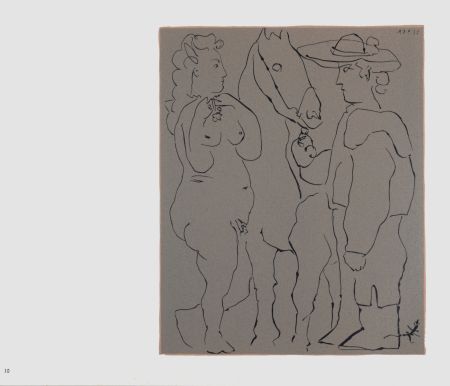 Линогравюра Picasso (After) - Picador, femme et cheval, 1962