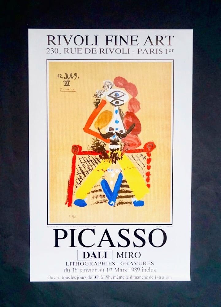Литография Picasso - Picasso - Dali - Miro, Rare lithographic exhibition poster, 1989 