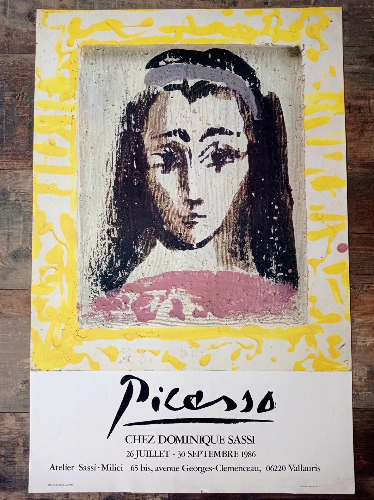 Гашение Picasso -  Picasso  Affiche pour l'exposition Picasso Chez Dominique Sassi, 1986