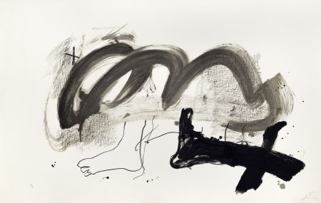 Литография Tàpies - Pied blanc et noir 