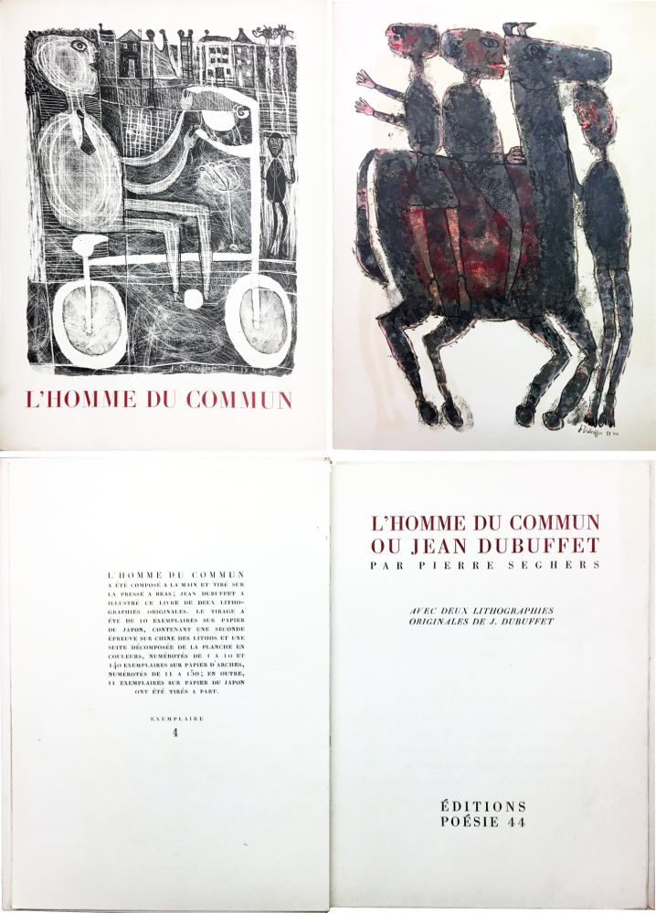 Иллюстрированная Книга Dubuffet - Pierre Seghers : L'HOMME DU COMMUN ou Jean Dubuffet (1944)