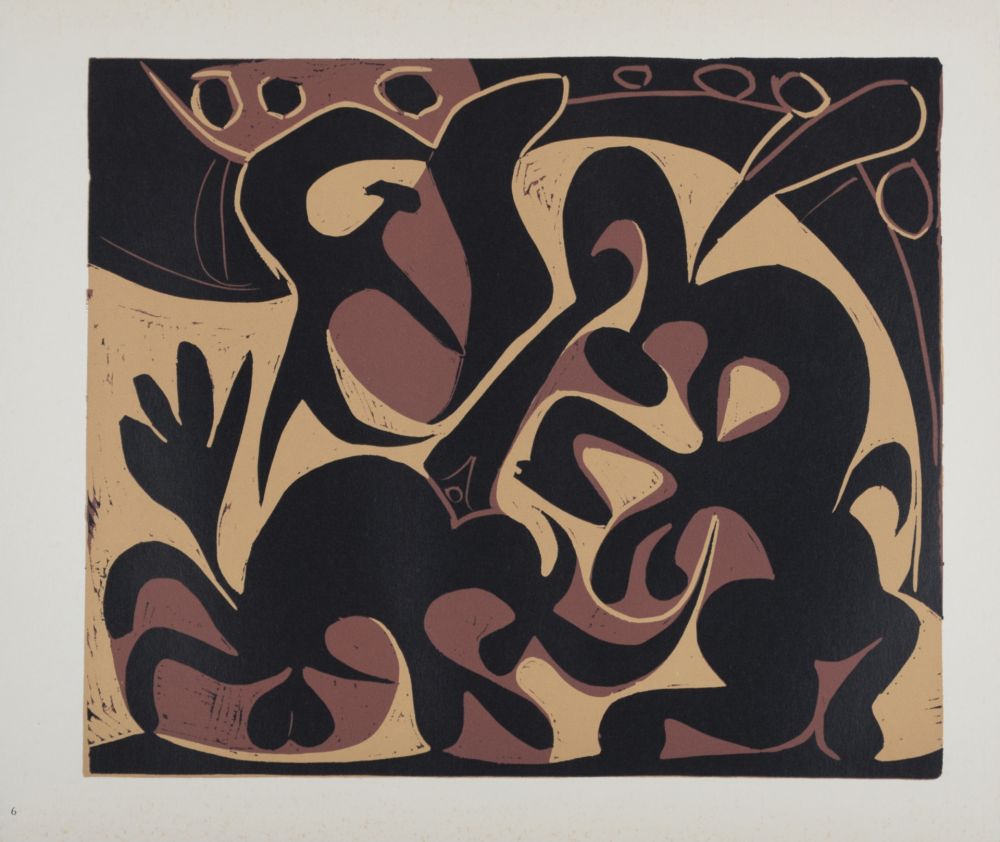Линогравюра Picasso (After) - Pique (noir et beige), 1962