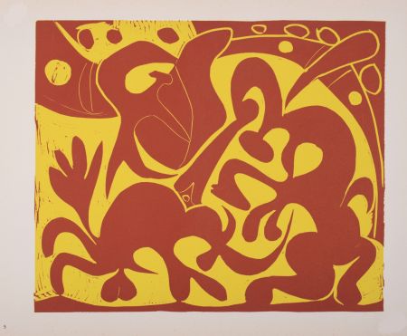 Линогравюра Picasso (After) - Pique (rouge et jaune), 1962