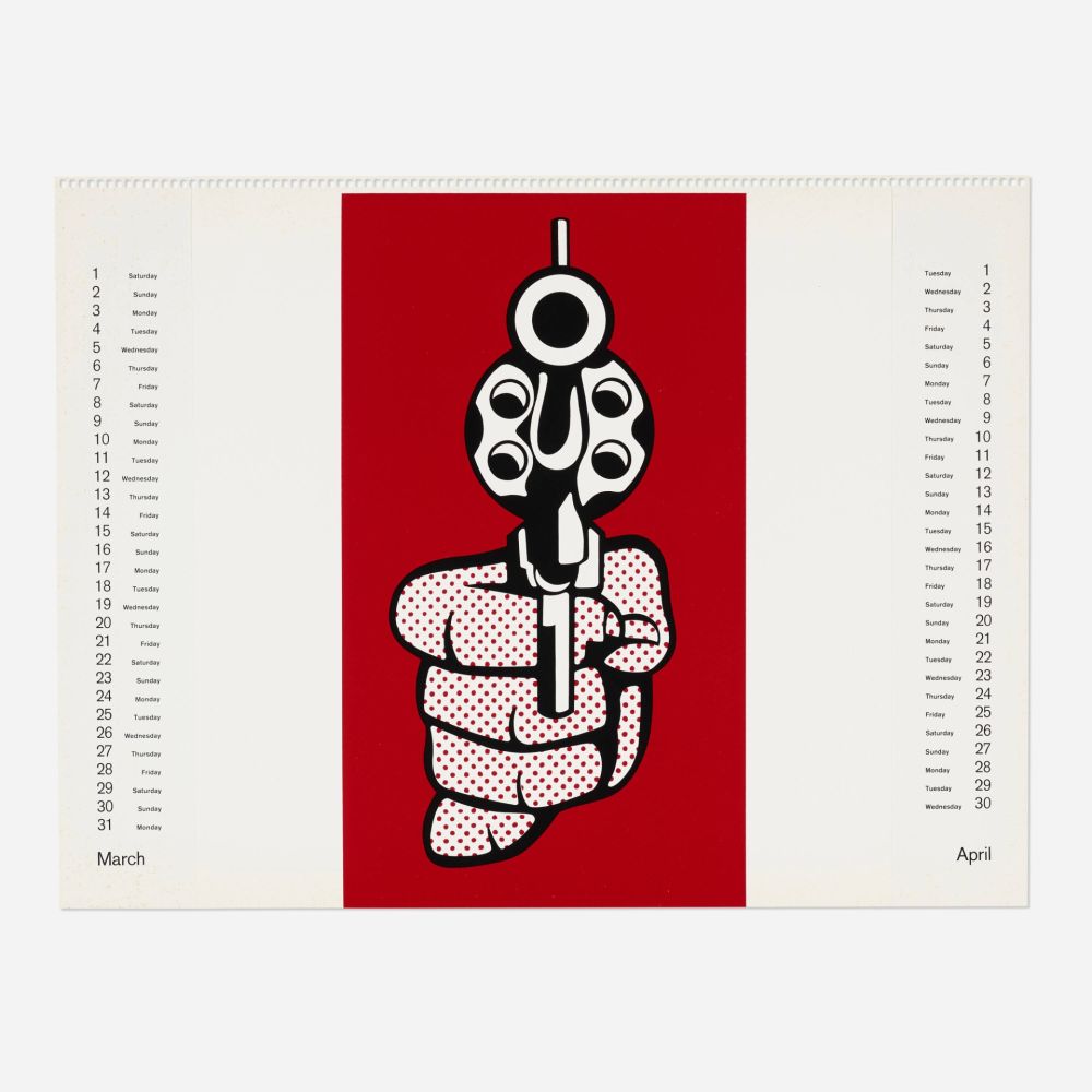 Сериграфия Lichtenstein - Pistol (from Banner, Multiples Calendar