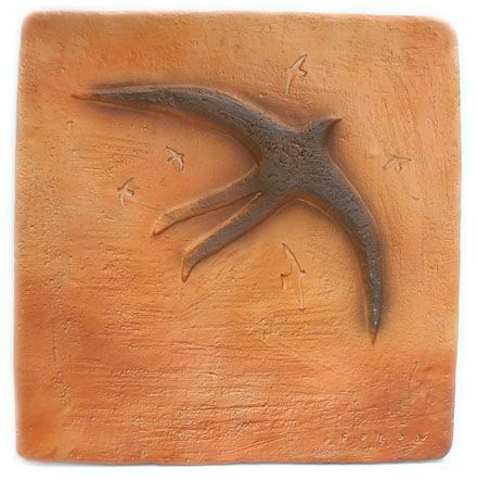 Керамика Folon - Plate - Bird Man - Homme oiseau