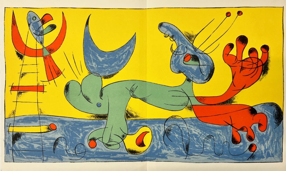 Литография Miró - Playing Dog