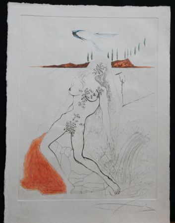 Гравюра Dali - Poems Secrets Nude at The Fountain