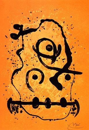 Литография Miró - Polyglotte Orange