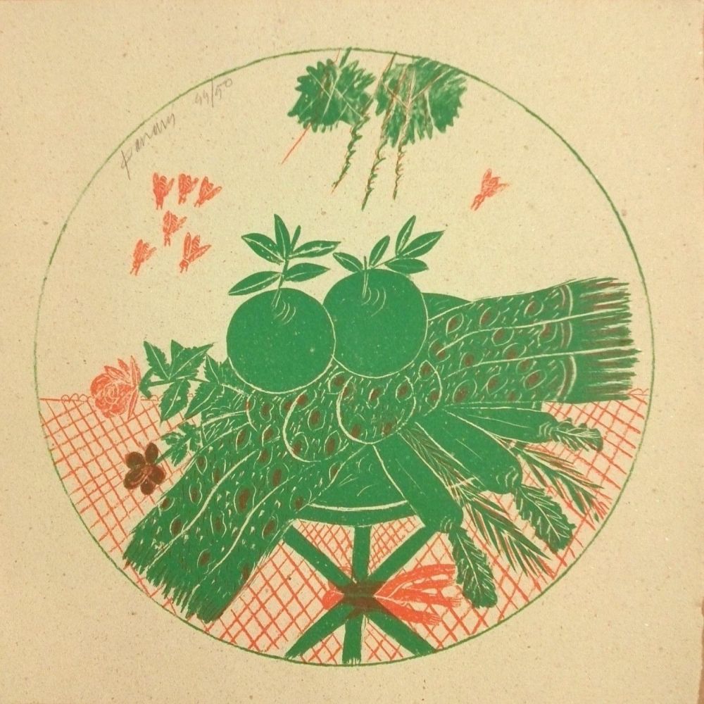 Литография Fassianos - Pommes et foulard