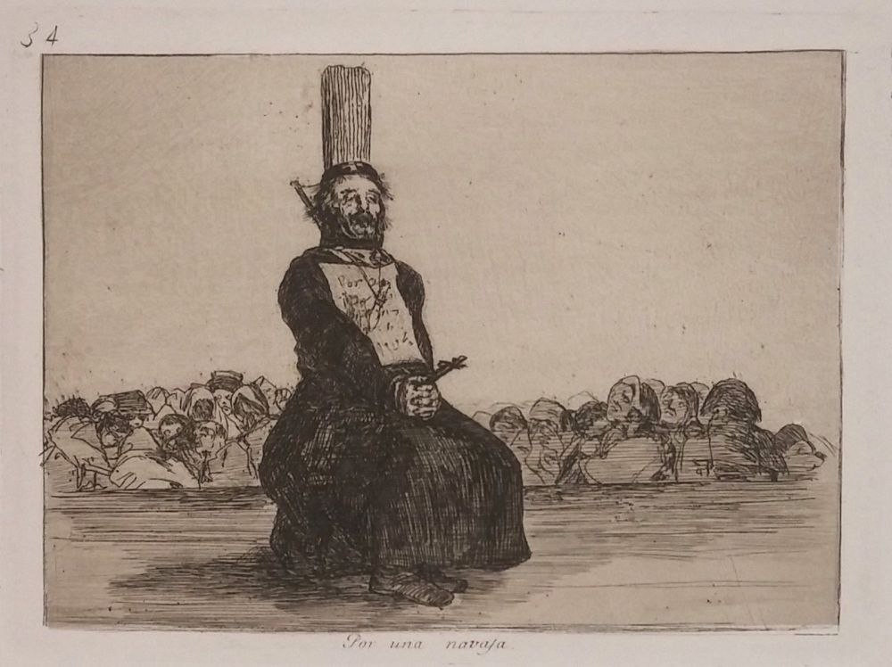 Гравюра Goya - POR UNA NAVAJA