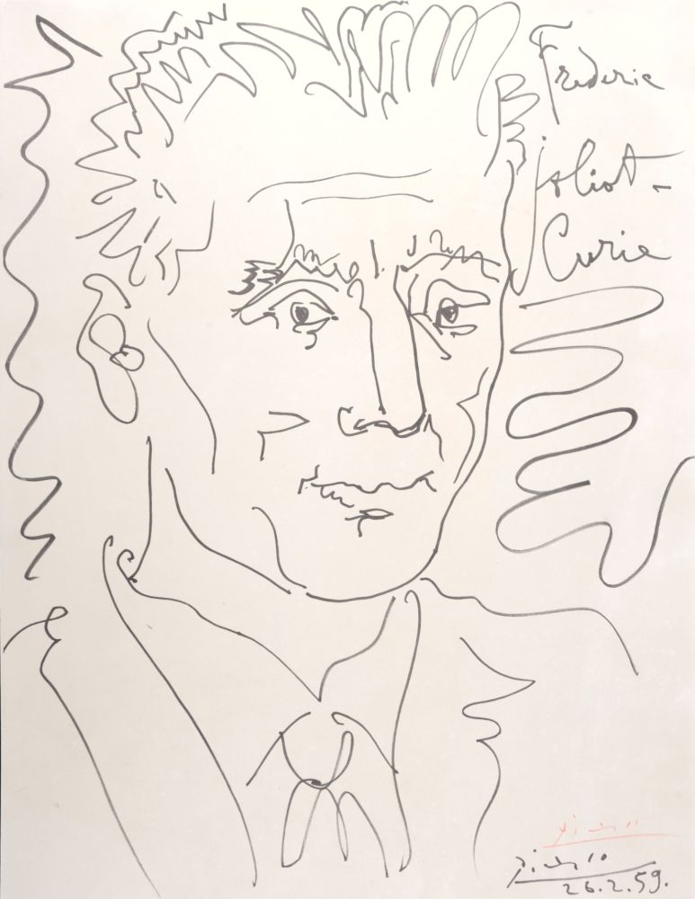 Литография Picasso (After) - Portrait de Frédéric Joliot-Curie, 1959