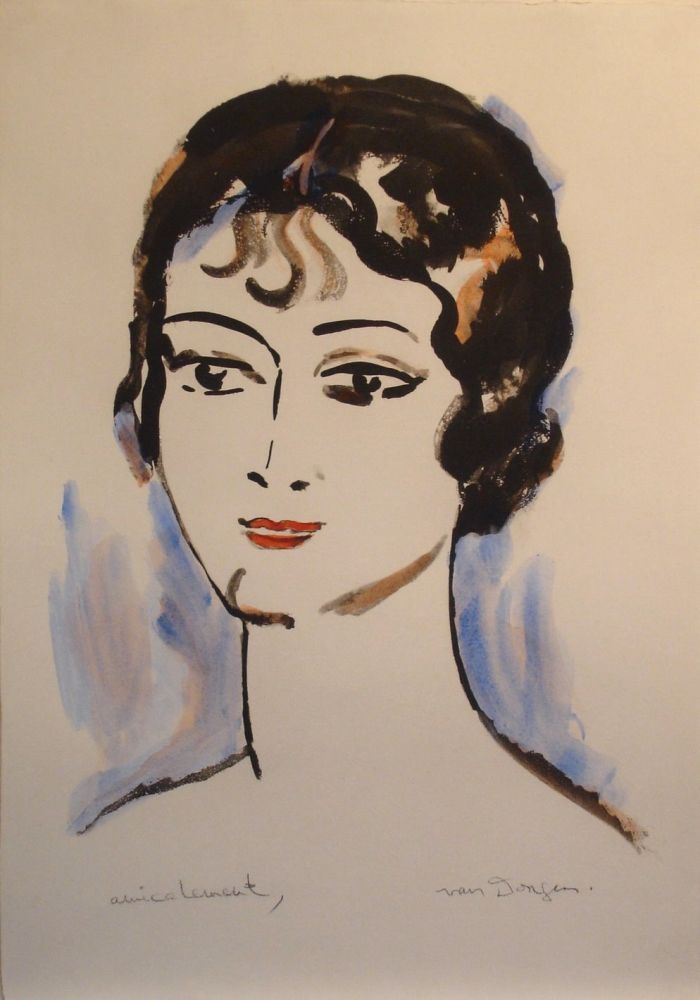 Литография Van Dongen - Portrait de Jeune Femme