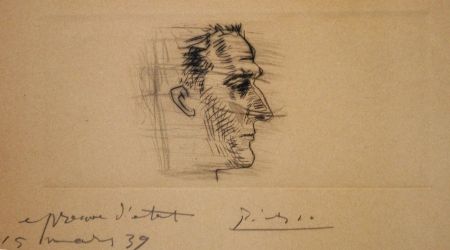 Гравюра Сухой Иглой Picasso - Portrait de Marcel Boudin