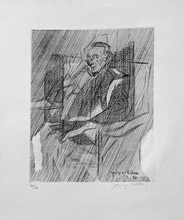 Гравюра Villon - Portrait de Marcel Duchamps