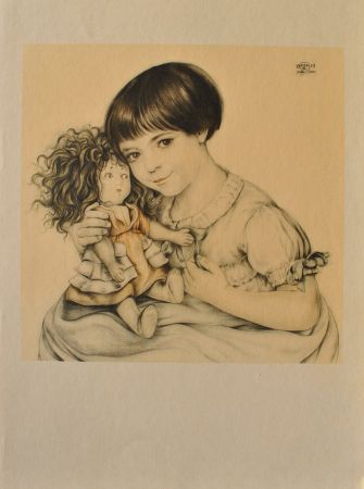 Гравюра Sauer - Portrait d'enfant