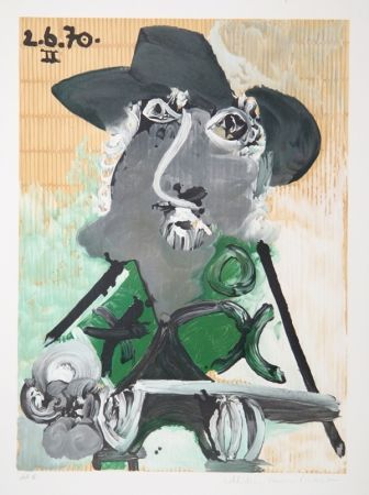 Литография Picasso - Portrait d'Homme Au Chapeau