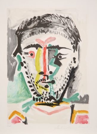 Литография Picasso - Portrait d'Homme, J-103