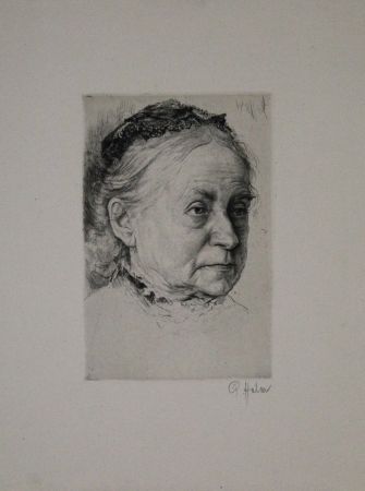 Гравюра Halm - Portrait einer alten Dame