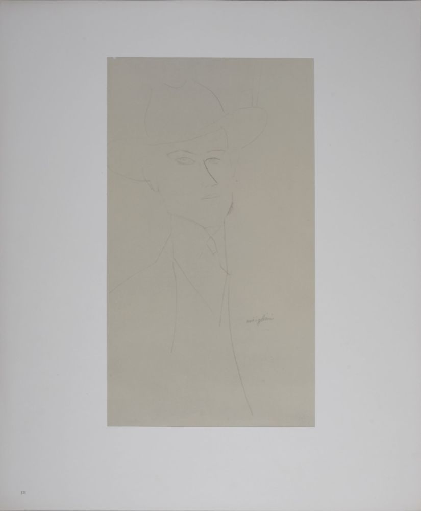 Литография Modigliani - Portrait of Man