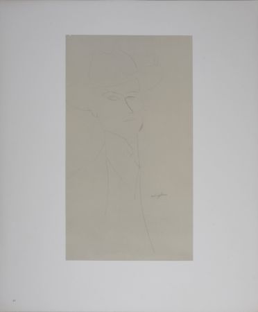 Литография Modigliani - Portrait of Man