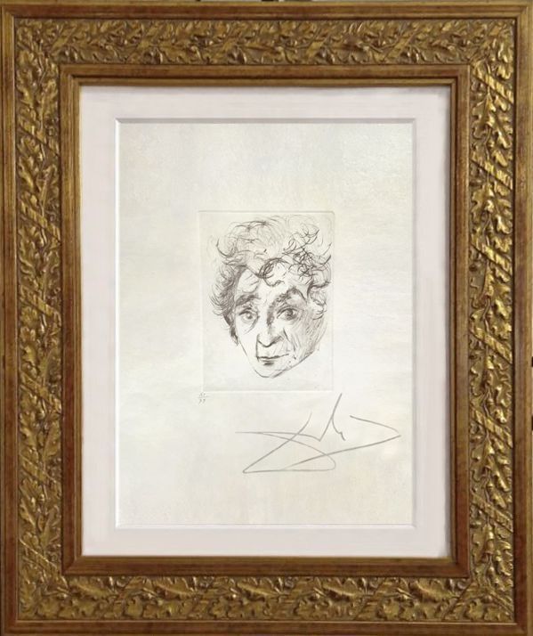 Гравюра Сухой Иглой Dali - Portrait of Marc Chagall