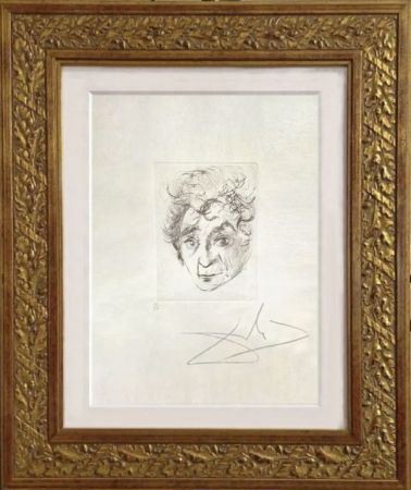 Гравюра Сухой Иглой Dali - Portrait of Marc Chagall