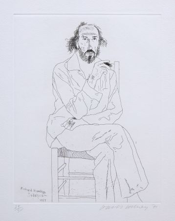 Офорт И Аквитанта Hockney - Portrait of Richard Hamilton