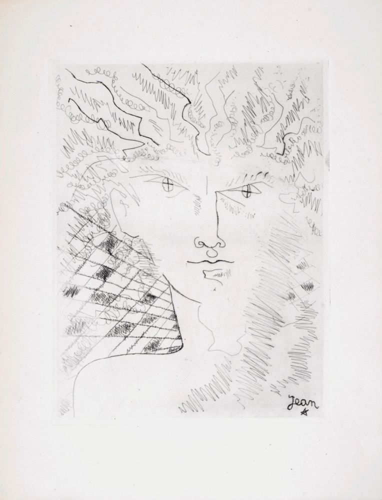 Офорт Cocteau - Portrait surréaliste, 1946