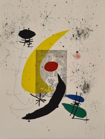 Офорт И Аквитанта Miró - Pour Paul Eluard 