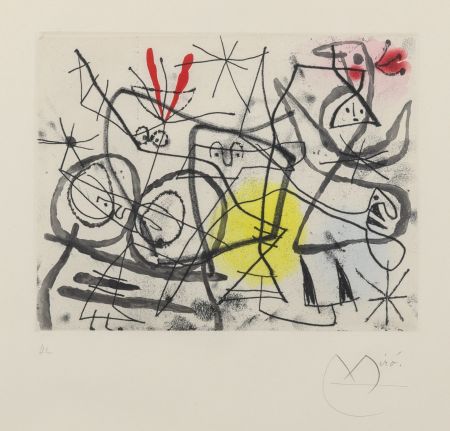Офорт И Аквитанта Miró - Preparatifs d’Oiseaux