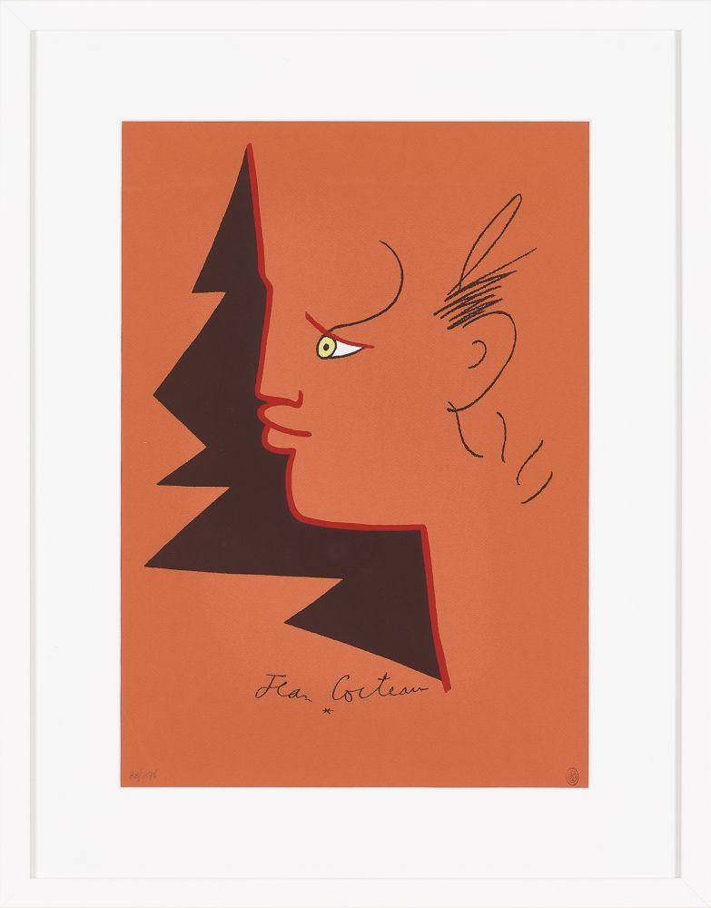 Литография Cocteau - Profil d'orphée 